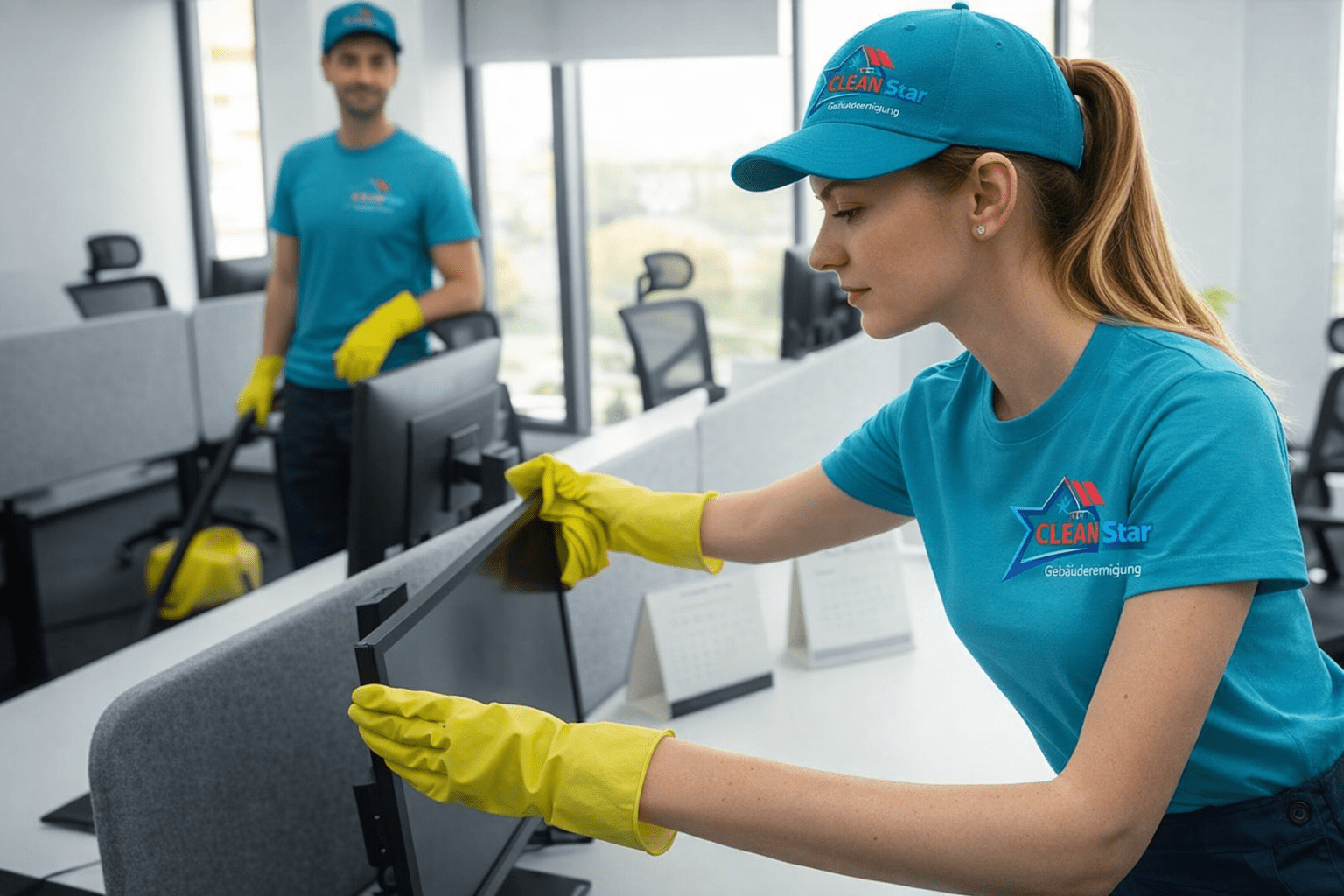 Büroreinigung Service von Clean Star Gebäudeservice – professionelle Reinigung von Büros, Schreibtischen und Arbeitsbereichen