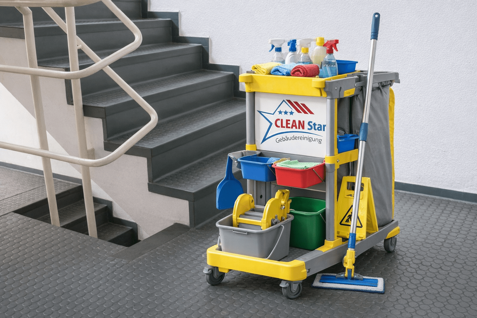 Professionelle Treppenhausreinigung in Wohn- und Geschäftsgebäuden durch CleanStar Gebäudeservice